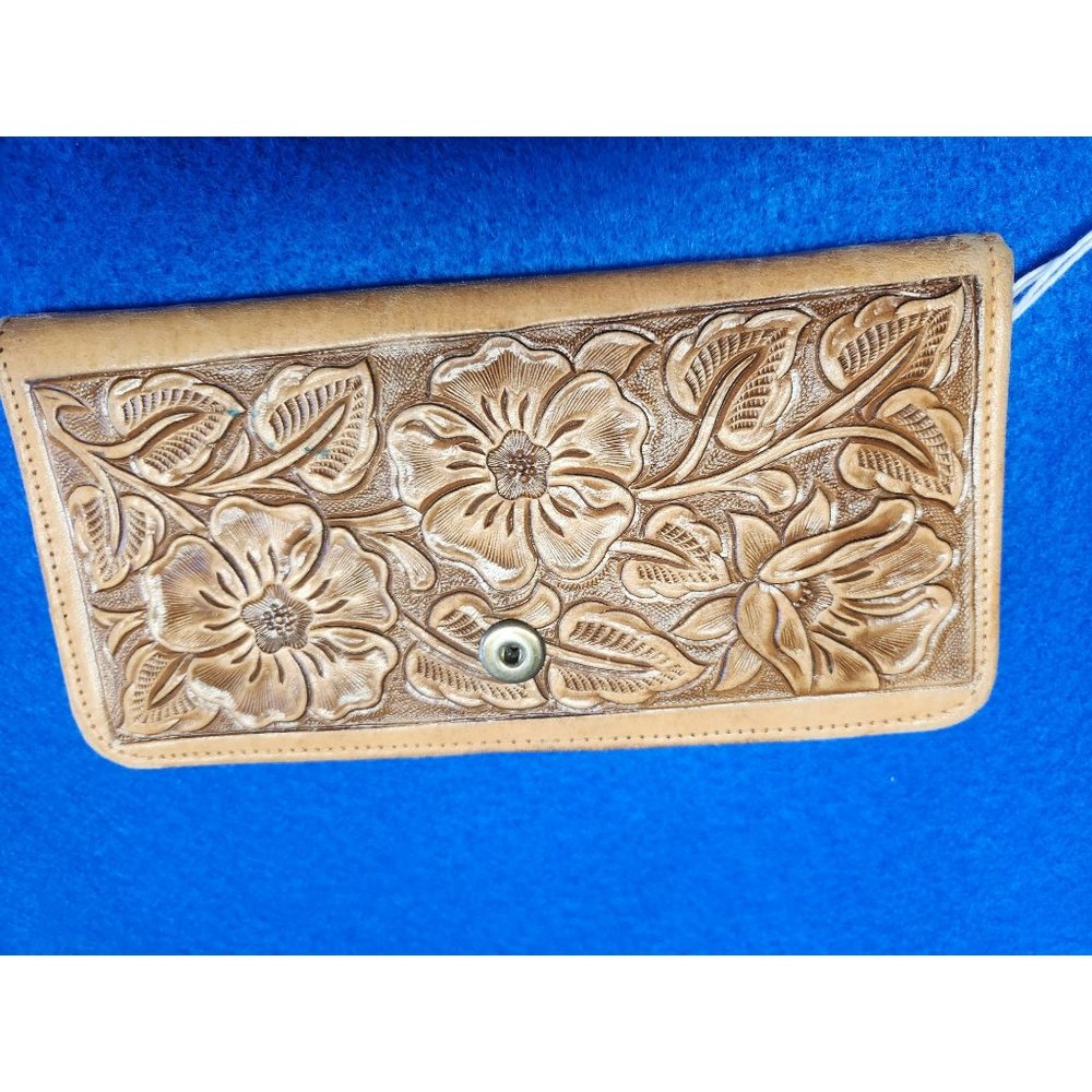 Leather hand tooled wallet